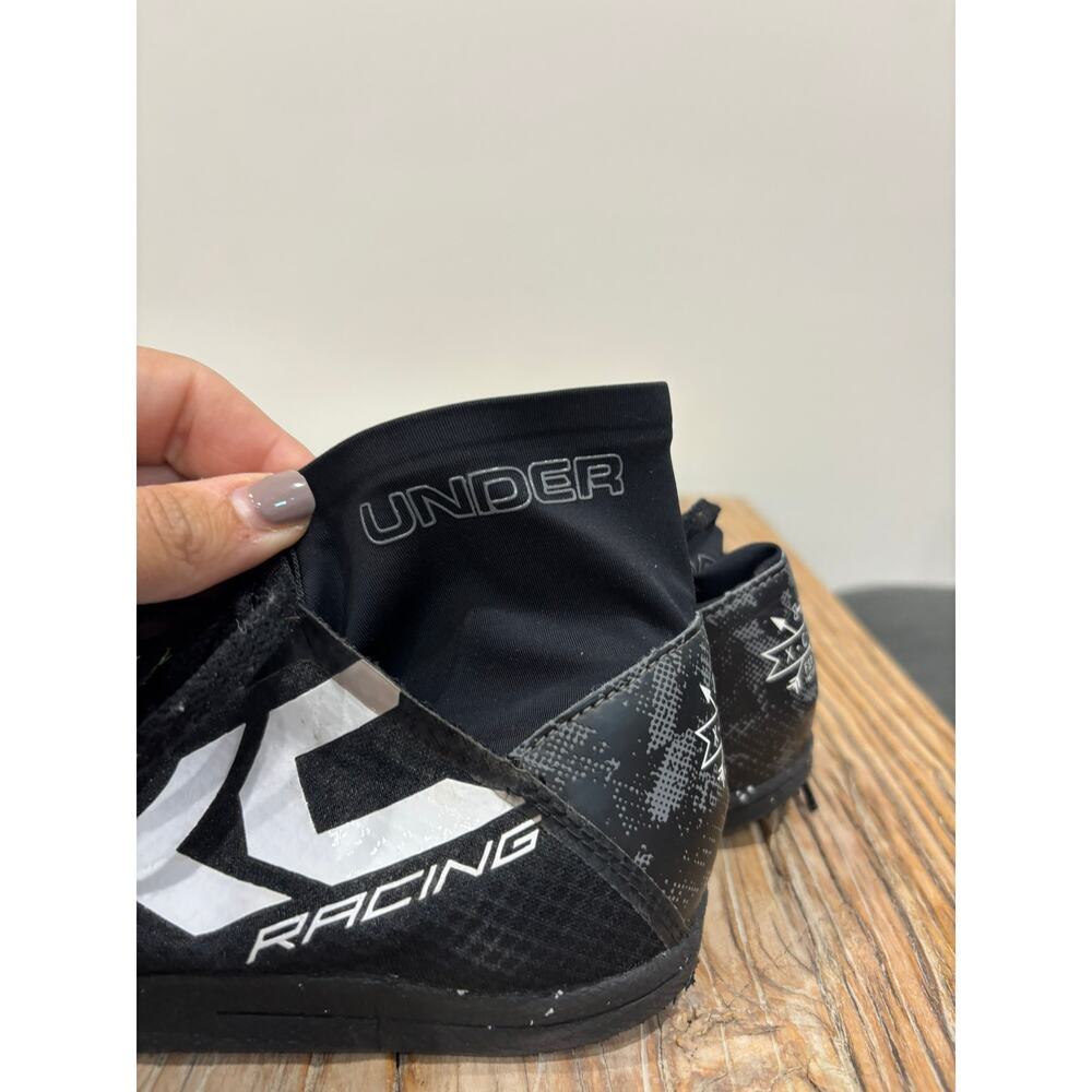 Under Armour Charged Bandit XC Spike track running shoes Size 7.5 Black White - Picture 8 of 8